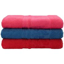 Jogo de Banho 3 Pçs Pandora Vermelho/Azul/Pink 75cmx1,50mts Jogo de Banho 3 Pçs Pandora Vermelho/Azul/Pink 75cmx1,50mts