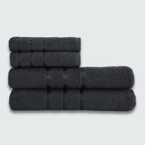 Jogo De Banho 4 Peças Coleção Verona Luxo Beka 100% Algodão Preto Jogo De Banho 4 Peças Coleção Verona Luxo Beka 100% Algodão Preto