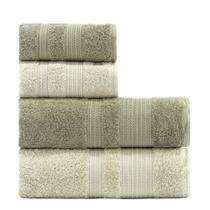 Jogo de banho 4 peças fio egípcio 600 gramas supreme 100% algodão - bege.1.25/bege esc.1.25