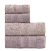 Jogo de banho 4 peças fio egípcio 600 gramas supreme 100% algodão - rosa.1.25/rosa esc.1.25