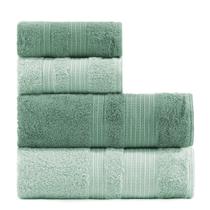 Jogo de banho 4 peças fio egípcio 600 gramas supreme 100% algodão - verde.1.25/verde esc.1.25