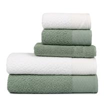 Jogo De Banho 5 Pçs Atlantica Capri Branco E Verde Jogo De Banho 5 Pçs Atlantica Capri Branco E Verde