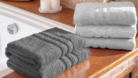 Jogo de Banho 5 Pcs Breeze Prata/Grafite - Naturalle Jogo de Banho 5 Pcs Breeze Prata/Grafite - Naturalle