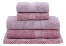 Jogo De Banho 5 Peças Toalha Buddemeyer Fio Penteado Canelado Rosa Jogo De Banho 5 Peças Toalha Buddemeyer Fio Penteado Canelado Rosa