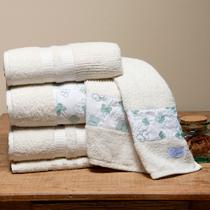 Jogo de Banho Clara Bordado 05 Peças Algodão Acetinado Super Macio