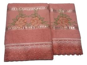 Jogo De Banho Com Toalha De Banho E Rosto Bordado Com Gripir