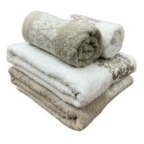 Jogo de Banho Corttex Barra Jacquard 100% Algodão Macia Alta Gramatura 450g/m2 4 peças