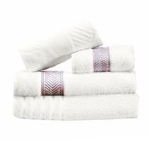 Jogo de Banho Diamante 5 Peças Branco Algodão 450g/m² Teka