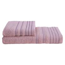 Jogo de Banho e Rosto 2pç Rosa Claro Felpuda 290 g/m² Milano