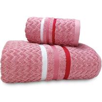 Jogo de Banho e Rosto Gigante Corttex Trento Jacquard Alta Absorção Algodão Macia - 2 Peças
