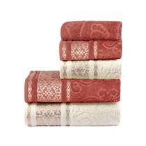 Jogo De Banho Essence 100% Algodão 05 Peças - Terracota/Pérola