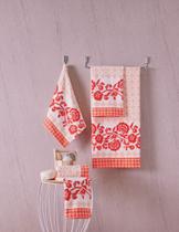 Jogo de Banho Estampado Brilhante com 4 peças (2 Toalhas de Banho + 2 Toalhas de Rosto)