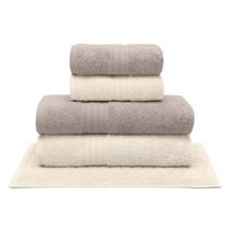 Jogo De Banho Gigante 05 Pçs 100% Alg Egípcio Platine Bg/Pér