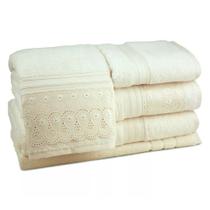 Jogo De Banho Gigante 05 Pçs Algo Egípcio Renascença Marfim