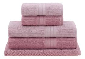 Jogo De Banho Gigante Buddemeyer Rosa Fio Penteado Canelado Jogo De Banho Gigante Buddemeyer Rosa Fio Penteado Canelado