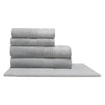 Jogo De Banho Gigante Buettner 5 Pçs Algodão Egípcio Nadine Cor Prata 600