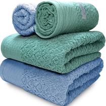 Jogo de Banho Gigante Capri Atlântica 100% Algodão Jacquard Fio Penteado 4 Peças Toalha Banhão Presente Jogo de Banho Gigante Capri Atlântica 100% Algodão Jacquard Fio Penteado 4 Peças Toalha Banhão Presente