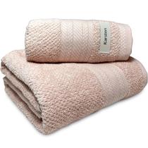 Jogo de Banho Gigante Karsten Empire Softmax 2 Peças 100% Algodão Fio Penteado Pré-Encolhida