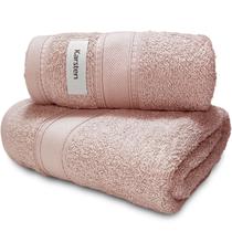 Jogo de Banho Karsten Linea 100% Algodão - Barra em Textura Grossa Macia Antipilling - 2 Peças