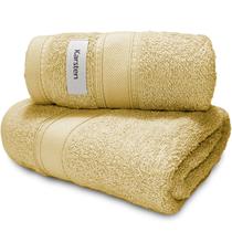 Jogo de Banho Karsten Linea 100% Algodão - Barra em Textura Grossa Macia Antipilling - 2 Peças