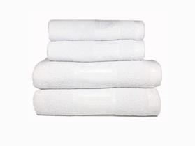 Jogo de banho kit 4 peças 100% algodão 2x rosto 2x banho ultra macio pensão hotel pousada viva cor (branco)