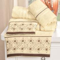 Jogo de Banho Maete Bordado 05 Peças 90% Algodão - Marfim