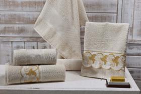 Jogo De Banho Noblesse Luxo 5 Peças com Barrado Bordado Mostarda Jogo De Banho Noblesse Luxo 5 Peças com Barrado Bordado Mostarda