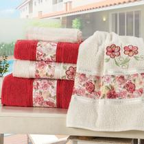 Jogo de Banho Passione 100% Algodão 05 Peças Vermelho