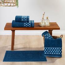 Jogo de Banho Petit Poá 05 Peças Marinho