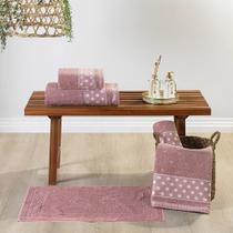 Jogo de Banho Petit Poa Algodão 5 Peças - Rosa Cha