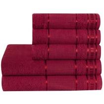 Jogo de Banho Premium Coleção Criativa 100% Algodão 5 Peças - Vermelho Real