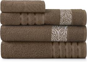 Jogo de Banho Teka Diamante Marrom 5 Peças - Algodão 450g/m² Jogo de Banho Teka Diamante Marrom 5 Peças - Algodão 450g/m²