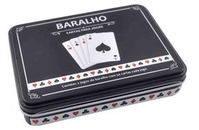 Jogo de baralho na lata 02 jogos de 54 cartas Jogo de baralho na lata 02 jogos de 54 cartas