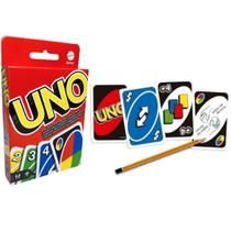 Jogo De Baralho Uno Mattel Original com 3 Cartas Para Personalizar Jogos de Carta Tabuleiro Diversão Brinquedo Familia