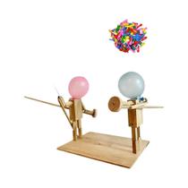 Jogo De Batalha De Balões Rápido Para 2 Jogadores Com 20 Balões E Bots De Madeira