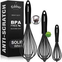 Jogo de batedores Eddeas 7", 9" e 11" em silicone resistente ao calor