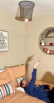 Jogo de beisebol de teto Ceiling Strike com encosto/rede/luva