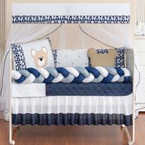 Jogo De Berço Modelo Bebê Urso 12 Peças Com Lençol De Elástico