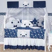 Jogo De Berço Nuvem 2 Laterais Menina Menino 12 Peças Estampado