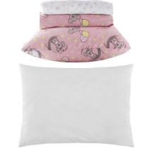 Jogo de Berço Rosa Teka Baby com Travesseiro - 4 Peças