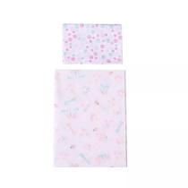 jogo de berço tamanho padrao 2 peças rosa borboleta