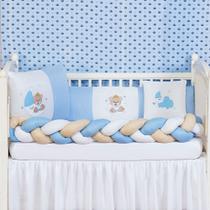 Jogo De Berço Trançado Sonho Ursinho Menino 6 Peças Novo Modelo