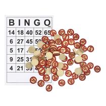 Jogo De Bingo 18 Cartelas E 75 Peças Em Madeira