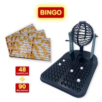 Jogo De Bingo 48 Cartelas com 90 Bolinhas Brinquedo
