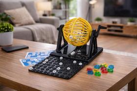 Jogo de Bingo 90 Números 12 Cartelas Diversão Família Festa Brinquedo Educativo Sorteio Entretenimento Social Completo