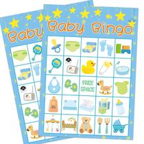 Jogo de bingo Baby Shower Fancy Land para menino - 24 convidados