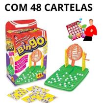 Jogo de Bingo Completo 48 Cartelas Recreação Prenda