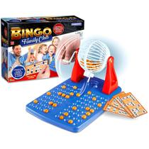 Jogo de Bingo Completo com Globo Giratório 90 Bolas Marcadores e 48 Cartelas