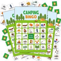 Jogo de bingo de acampamento Disfuco, atividade ao ar livre para 24 jogadores Jogo de bingo de acampamento Disfuco, atividade ao ar livre para 24 jogadores