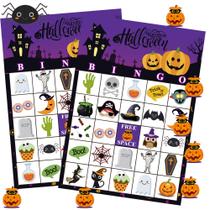 Jogo de bingo de Halloween Funnlot para crianças de 24 jogadores com cartas